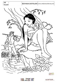 pocahontas boyama sayfaları